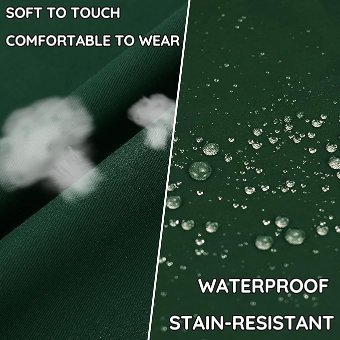 4 Pack Chef Apron, Waterproof Apron, Adjustable Apron with 2 Pockets for Men Women, Apron for Cooking Baking Restaurant(Green)