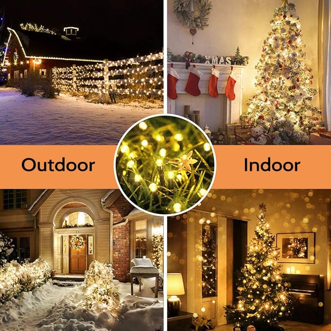 Toodour Christmas Lights Outdoor, 328ft 1000 LED String Lights, Timer, Waterproof 8 Modes Outdoor Christmas String Light - Twinkle Light for Tree Home Garden Yard Wedding Party Xmas Decor(Warm White)
