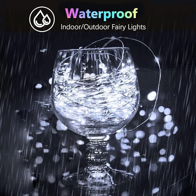 4 Pack 60 LED Christmas Fairy Lights Battery Operated with Timer, 20FT Waterproof Twinkle Lights Indoor Outdoor, String Lights for Bedroom, Wedding, DIY, Centerpiece, Christmas Decorations(Cool White)