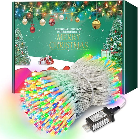 Christmas Lights with 1000 LEDs, 328FT Extra Long Plug in Fairy String Lights for Outdoor Tree and Indoor Décor, 8 Modes & Timer, IP65 Waterproof Lights for Yard Garden Decor (Multi-Color)