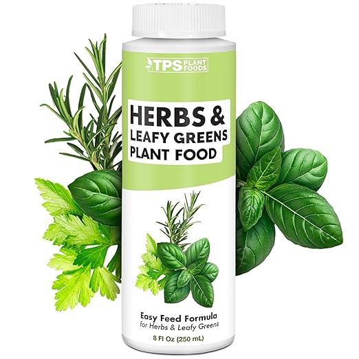 TPS NUTRIENTS Herb Plant Food for All Edible Herbs, Leafy Greens and Veggies, Liquid Houseplant Fertilizer 8 oz (250mL)