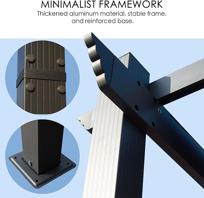 Kozyard Morgan Outdoor Retractable Pergola with Sun Shade Canopy Patio Aluminum Pergola Shelter for Backyard Deck Garden Modern Metal Grill Gazebo(10' x 12', Gray)