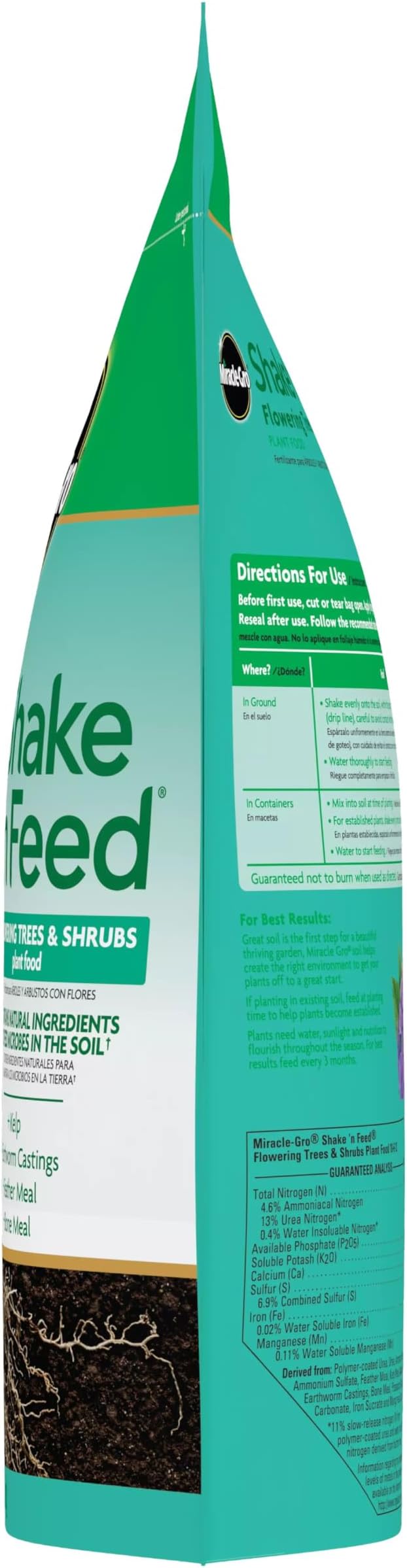 Miracle-Gro Shake 'N Feed Flowering Trees and Shrubs Plant Food, For In-Ground and Container Plants, Acid-Loving Flowering Plants, 8 lbs.