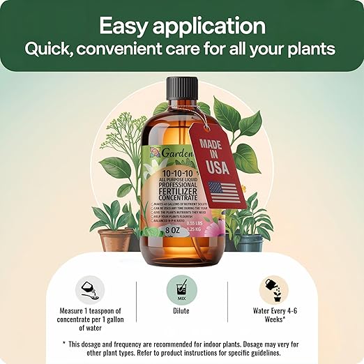 𝐁𝐄𝐒𝐓𝐒𝐄𝐋𝐋𝐄𝐑 Professional 10-10-10 All Purpose Liquid Fertilizer Concentrate - Plant Food Concentrate for Lawns, Trees, Plants, Vegetables, Fruits & Flowers - Makes 48 Gallons - (8 OZ)