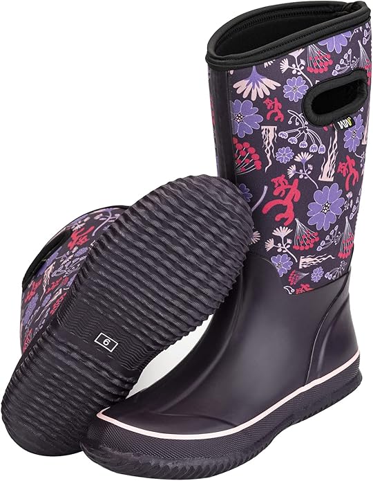 WTW Mid Calf Rain Boots for Women - Waterproof Insulated Neoprene Mud Boots Outdoor Hunting Garden Boots