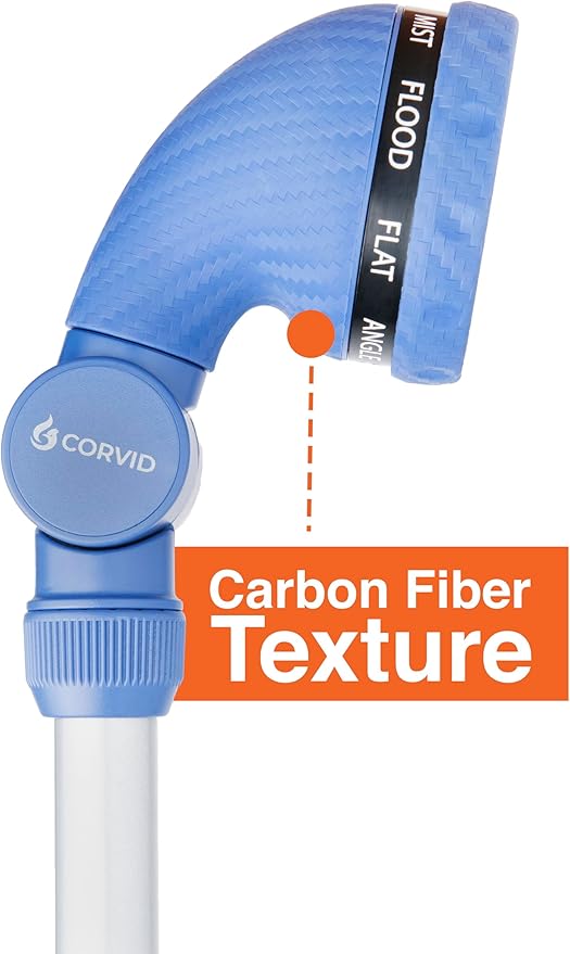 2-Pack Corvid 16" Turret Head 9-Pattern Front Trigger Garden Wand with Carbon Fiber Texture – Versatile Spray Nozzle for Precise Watering, Cleaning, and Easy Control with Ergonomic Grip