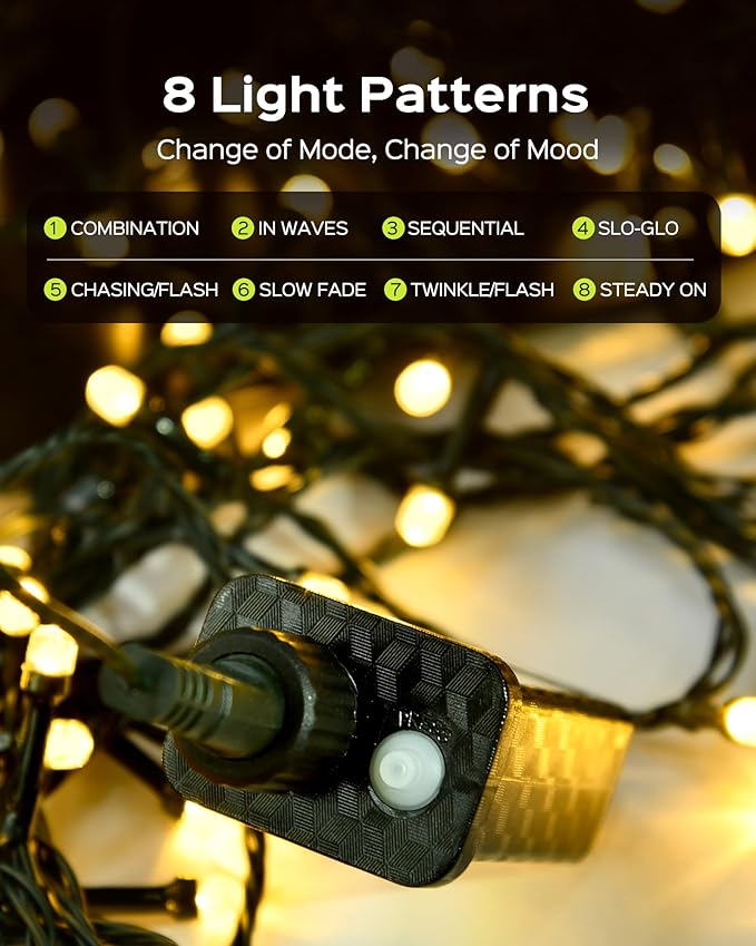 Super Long 500 LED 178FT Christmas Lights, Bright Bubble Led Christmas Tree Lights w/ 8 Modes & Memory, 2024 Upgraded Twinkle LED String Lights for Indoor Outdoor Xmas Party Decorations, Warm White