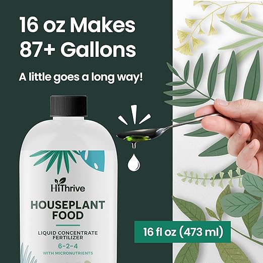 16oz Houseplant Fertilizer, All Purpose Indoor Plant Food - Makes 87+ Gallons, Plant Food for Houseplants - Fiddle Leaf Fig Tree, Pothos & More, 6-2-4 NPK, Concentrated Fertilizer for Indoor Plants