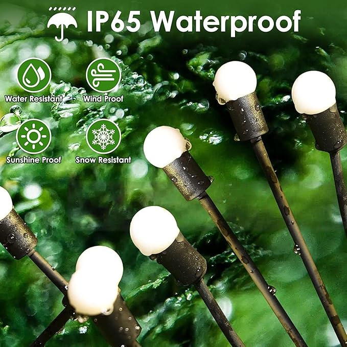BOSSERN Solar Lights Outdoor Waterproof, 10 Pack Solar Garden Lights, Firefly Light Outdoor Waterproof, Twinkle Swaying Fairy Light for Yard Patio Pathway Garden Decoration (Warm White)