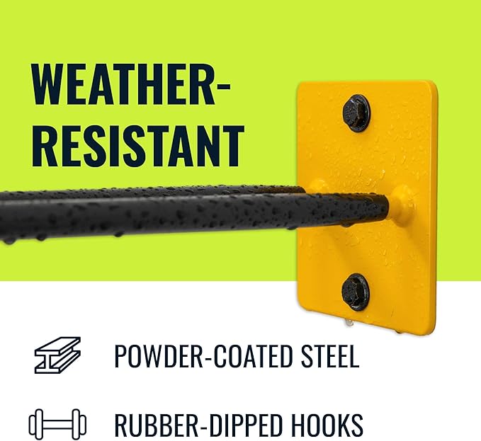 StoreYourBoard Tool Organizer Hook, Wall Mount Garage Storage, Tool Storage for Shovels Rakes Brooms Hoses and More, Rubber-Coated Steel Holds 50 lbs, 12" X 4" X 4.5"