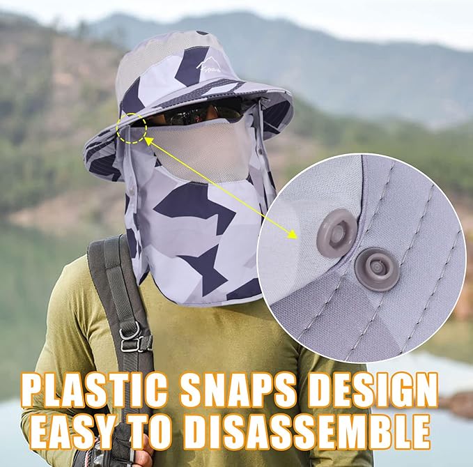 Sun Hats for Men Women Fishing Hat UPF 50+ Breathable Wide Brim Summer UV Protection Hat