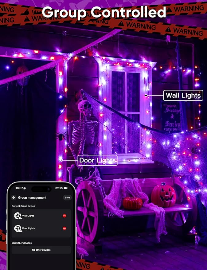 Ollny Smart Christmas Lights, 66FT 200 LEDs APP Control RGB Color Changing Christmas Tree Lights with Remote, Programmable DIY Musical Waterproof Green Wire Decor Light with Timer for Indoor Outdoor