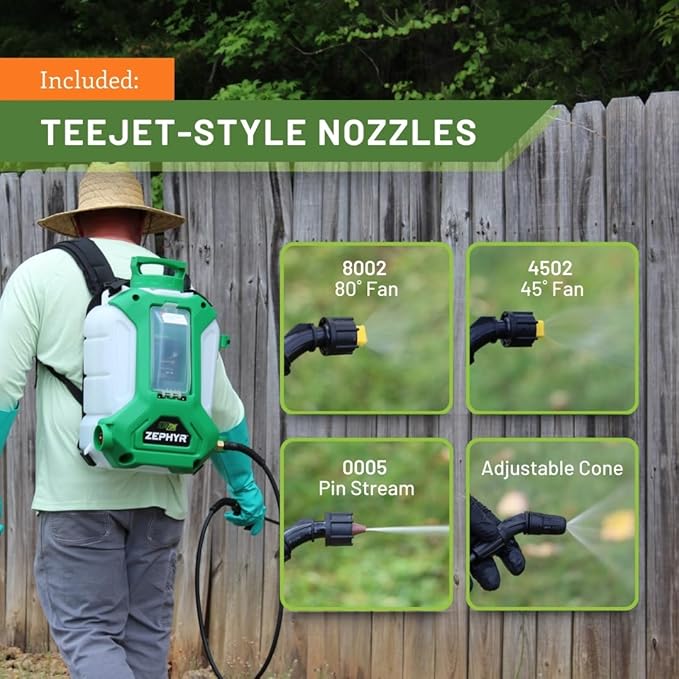 FlowZone Zephyr Flow Optimized QuickSwap Battery Powered Backpack Sprayer - 4 Gallon Electric Sprayer Compatible with FlowZone, DeWalt, Milwaukee, Makita, & Bosch Batteries (Battery Not Included)