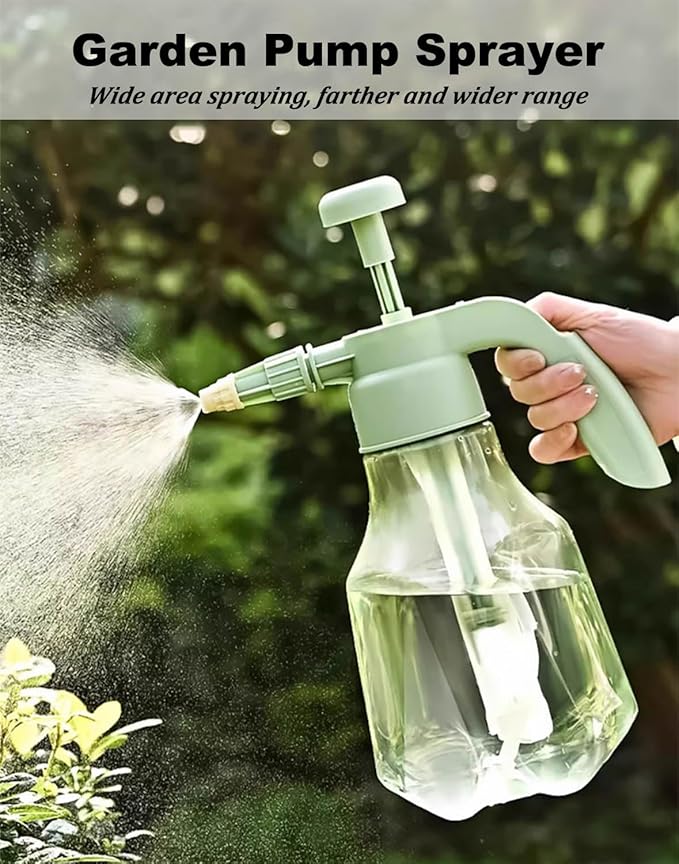 51oz/68oz Handheld Garden Pump Sprayer with Adjustable Nozzle Pressure Sprayer Hand Atomizer for Home Cleaning,Garden,Car Detailing & Washing (51ozGreen)