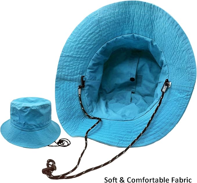 woogwin Waterproof Bucket Rain Hat with Chin Strap Quick Dry Packable Boonie Sun Hat Safari Hat UV Protection