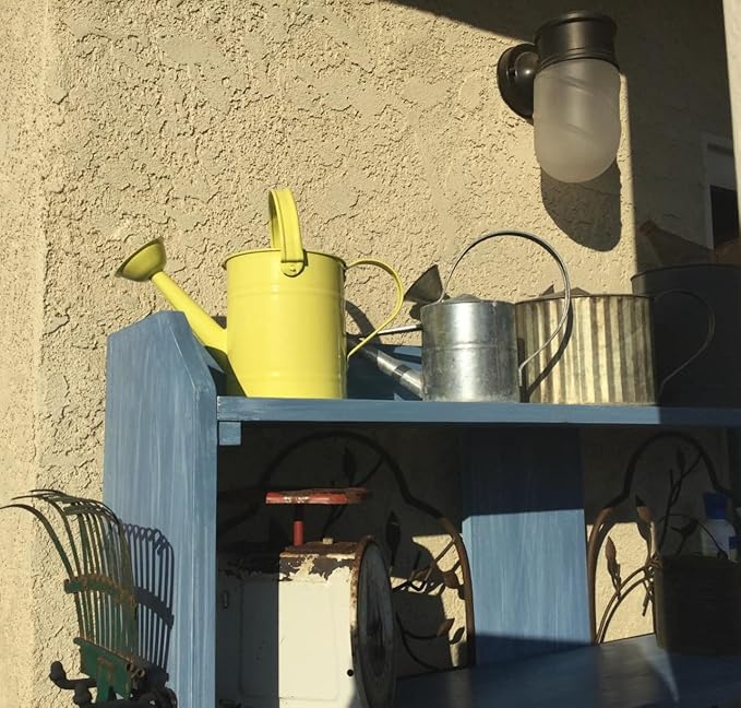 DUSVALLY Metal Watering Can 54.5 Oz Modern Style Watering Pot with Handle and Rosehead, Watering Pot for Outdoor and Indoor House Plants,Yellow