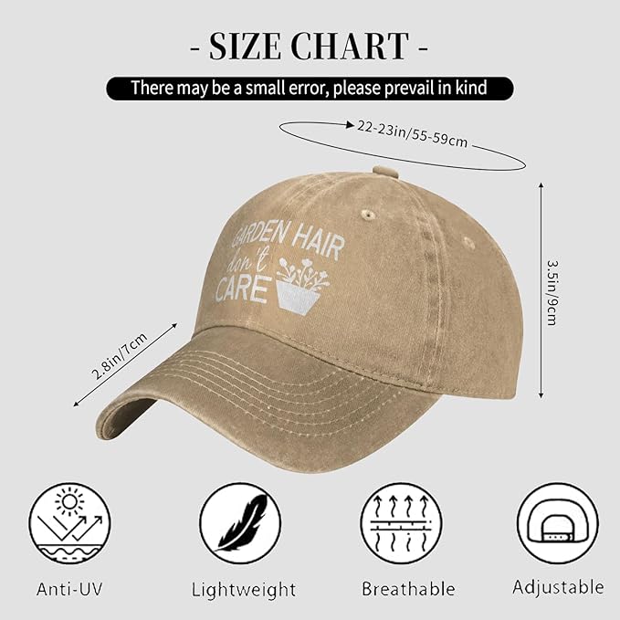 Women‘s Garden Hair Don’t Care Baseball Cap - Trucker Hat for Women - Stylish Cute Sun Hat