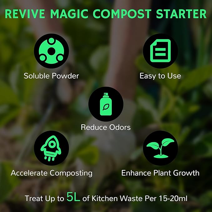 Airthereal Revive Magic Fertilizer Compost Starter, Easy Plant Care Compost Accelerator for Kitchen Composter - Compost Food Waste Quickly and Easily with Low Odor
