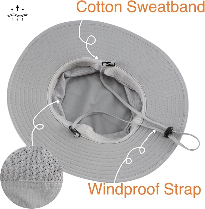 Home Prefer UPF50+ Mens Sun Hat Wide Brim Fishing Hat Sun Protection Beach Gardening Bucket Hat for Men Women