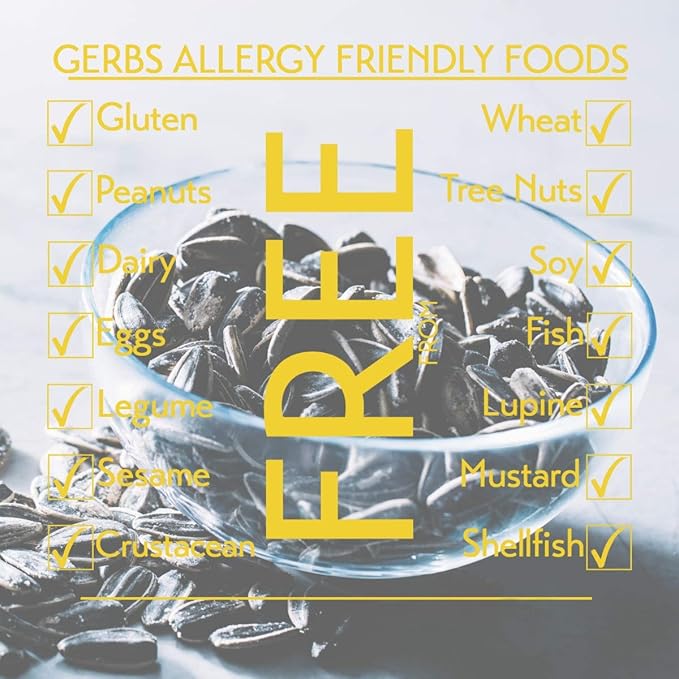 Gerbs Raw Whole Sunflower Seeds 2 lbs. | In-Shell, No Additives, Resealable Bag | Crack-and-Eat Crunchy Snack | Top 14 Allergen-Free