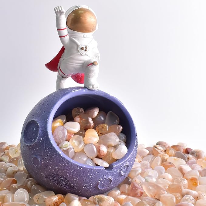 Polished Sakura Agate Crystals - 72 Pcs, 0.5" 10 oz Handpicked Natural Tumbled Gemstones Rocks, Pebbles for Reiki, Chakra, Healing Home Decor