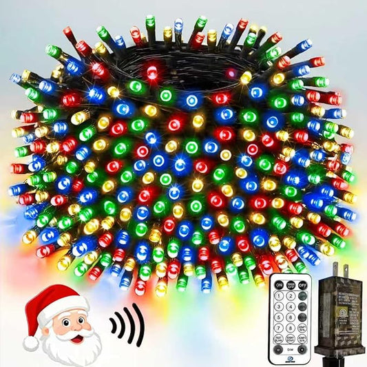 Voice Controlled Christmas Lights with Remote, 165 FT 500 LED String Lights Indoor Outdoor with 12 Modes 3 Timers, Dimmable Twinkle Light Plug in Waterproof for Xmas Tree Party Decor, Multicolor