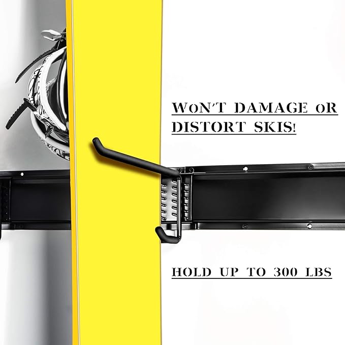 WALMANN Wall Mount Tool Organizer, Mop and Broom Holder, Garage Tools Storage Rack, Heavy Duty Garden Tool Storage Rack, Holds Up to 300 lbs