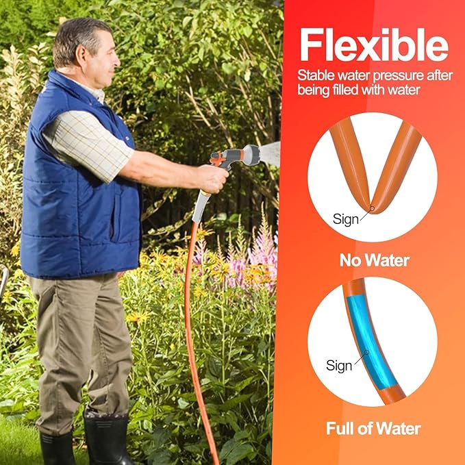 SPECILITE Garden Water Hose 15 ft x 5/8 in with Female to Female Connector, Small Leader Hose for Hose Reel, Heavy Duty, Flexible & Lightweight, Water Pipe, Outdoor Water Hose Extension Adapter