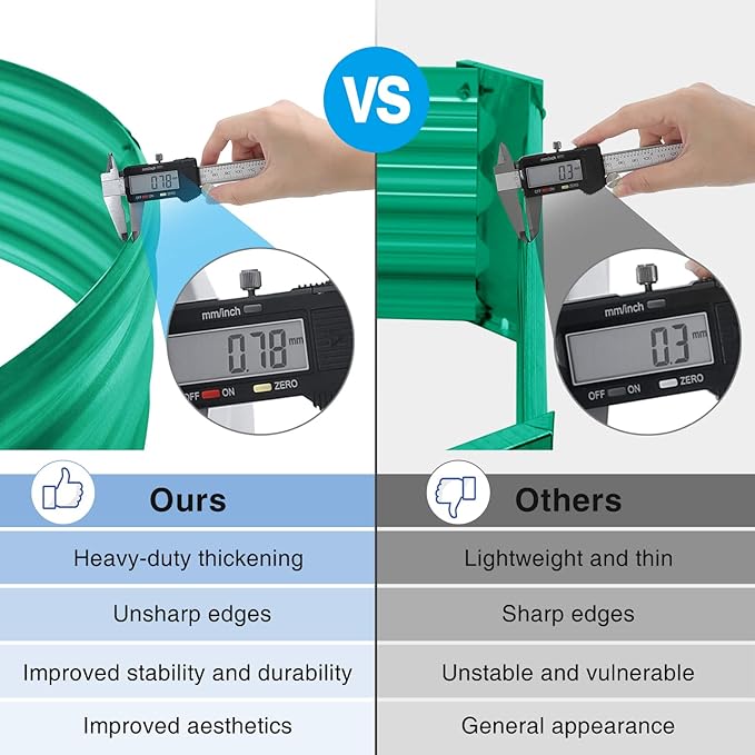 Land Guard Galvanized Raised Garden Bed Kit, Galvanized Planter Raised Garden Boxes Outdoor, Oval Large Metal Raised Garden Beds for Vegetables 4 x 2 x 1ft(1pcs) (Green)…