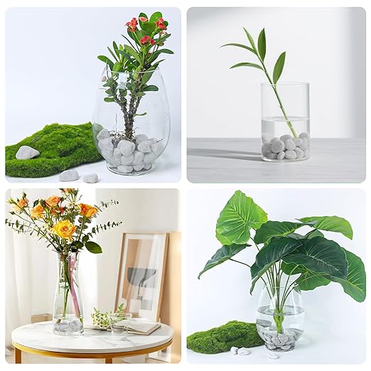 6LB Natural Grey Gravel, 0.8"-1.8" Large River Rocks,Pebbles for Indoor Outdoor Plants Pots Aquarium Fish Tank Pathways Backyard