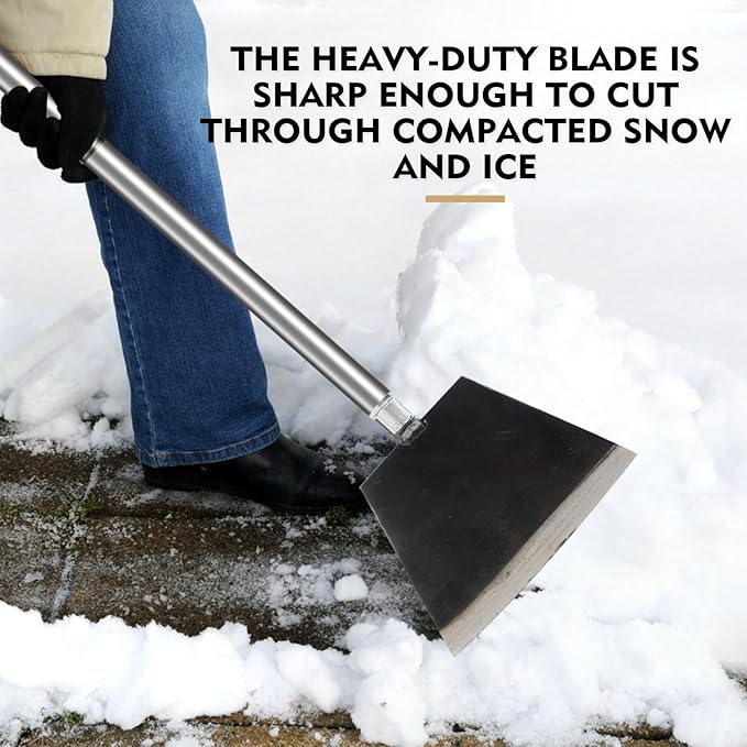 Garden Shovel, Floor Cleaning Scraper Tool, Snow Shovel Ice Scraper, 47 inch Weed Removal Tool with 3 Sections Long Handle for Moss,Sidewalks, Driveway Yard Working - Heavy Duty
