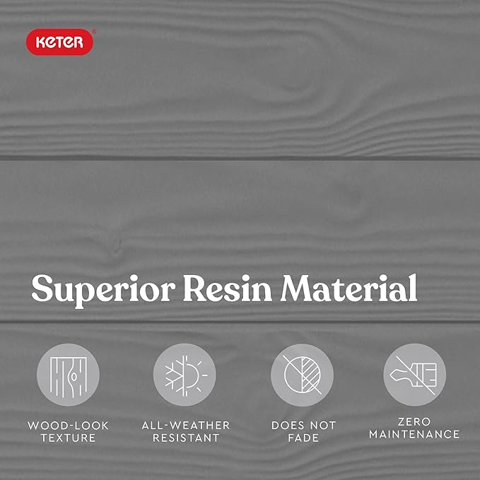 Keter Westwood 150 Gallon Resin Large Outdoor Storage Box for Patio Furniture, Outdoor Cushions, Garden Tools and Pool Floats, Light Grey