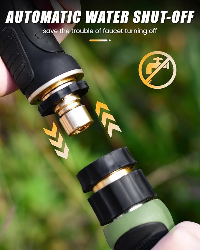 RAINPOINT Garden Hose Nozzle, Hose Sprayer Nozzle with 9 Spray Patterns, High Pressure Water Hose Nozzle Heavy Duty Metal Hand Sprayer, Watering Plants and Lawn, Car Washing, Pet Showering,Grey 2pcs