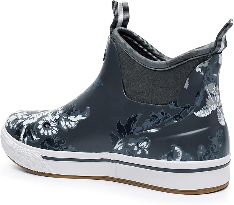 WTW Unisex Rain Boots for Men and Women Waterproof Rubber Fishing Deck Boots Neoprene Boots Slip on Ankle Garden Shoes