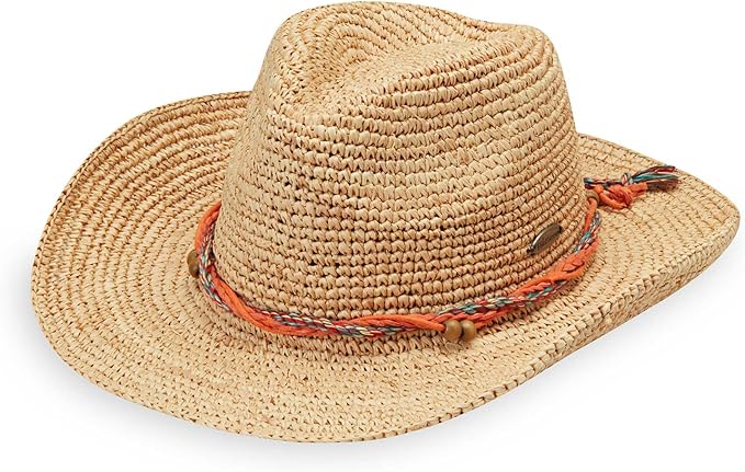 Wallaroo Hat Company Women’s Petite Catalina Cowboy – Natural Fiber, Adjustable Sizing for Smaller Crown Sizes – Chic Sun Hat