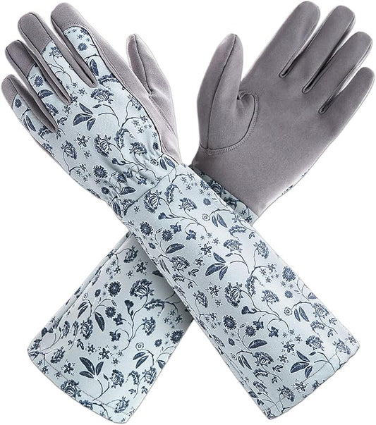 KAYGO Gardening Gloves for Women Long Sleeve, Light Protective Gloves for Yard and Outdoor Work, Best Garden Gifts for Gardener,Gray,Large