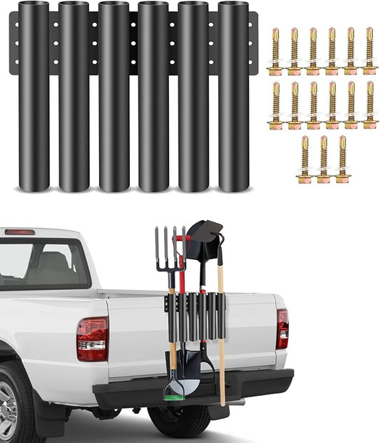 6-Hole Shovel Holder for Truck, Heavy Duty Trailer Tool Rack for Trimmer, Rake, Lawn Tools, Landscape Hand Tools