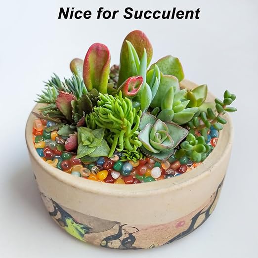 Vase Filler,Landscaping Pebbles, River Rocks Decorative Ornamental Pebbles, DIY Smoothed Rocks for Potted Plant Resin Art Vase Fillers Aquarium Gravel Rocks (Colorful, 5 Pounds)