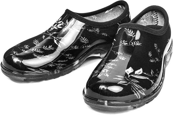 DKSUKO Waterproof Garden Shoe for Women Outdoor Slip-On Rain Boots Short Ankle Work Shoes and Garden Clogs with Comfort Insole