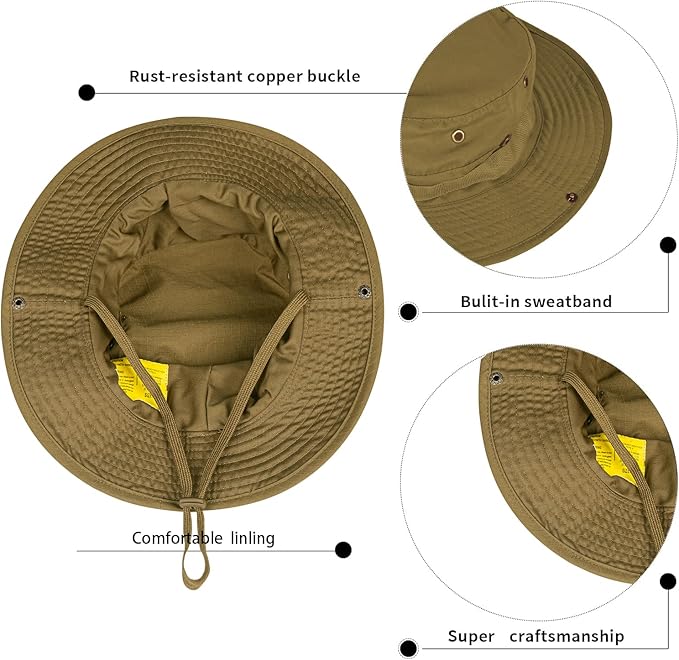 Sun Hats for Men Women Bucket Hat UPF 50+ Boonie Hat Foldable UV Protection Hiking Beach Fishing Summer Safari