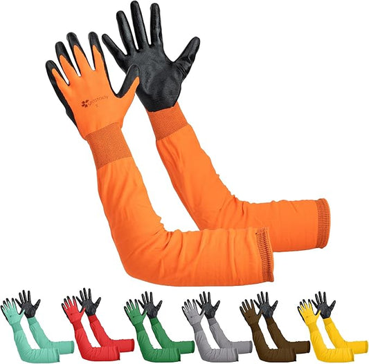 Long Sleeve Gardening Gloves Women and Men - Long Cuff Garden Gloves, Multipurpose Heavy Duty Outdoor and Indoor