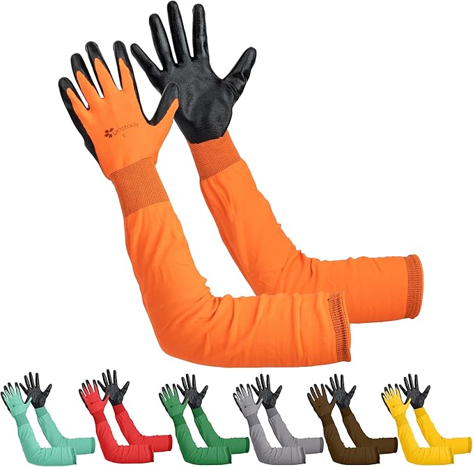 Long Sleeve Gardening Gloves Women and Men - Long Cuff Garden Gloves, Multipurpose Heavy Duty Outdoor and Indoor