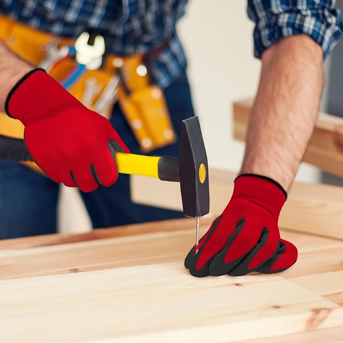 Ultra-Thin PU Coated Work Gloves 12 Pairs Breathable High Dexterity Gardening Warehouse Assembly Precision Tasks