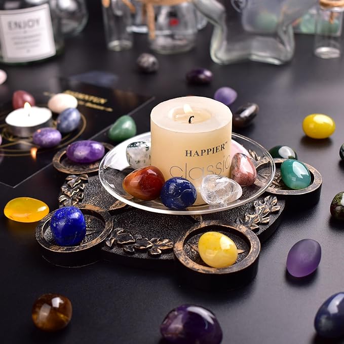 Polished Stone Set Citrine Crystals, 0.8" Handpicked Tumbled Gemstones Rocks, Pebbles for Reiki, Chakra, Healing, Home Decor