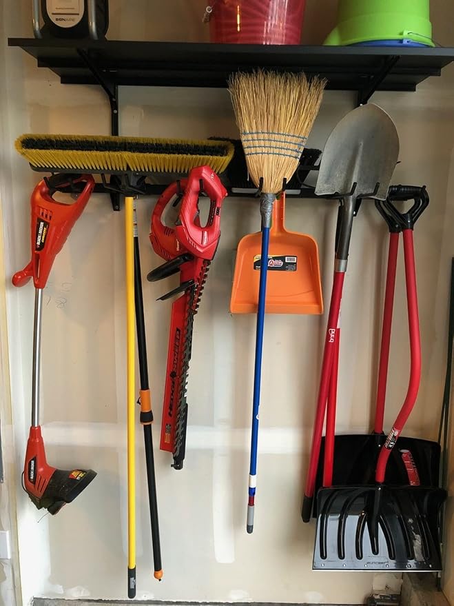 StoreYourBoard Tool Max Garage Storage Rack Shelf – Adjustable Wall Mount Garage Tool Organizer, Heavy Duty Steel Tool Rack with Shelf, Holds up to 300 lbs