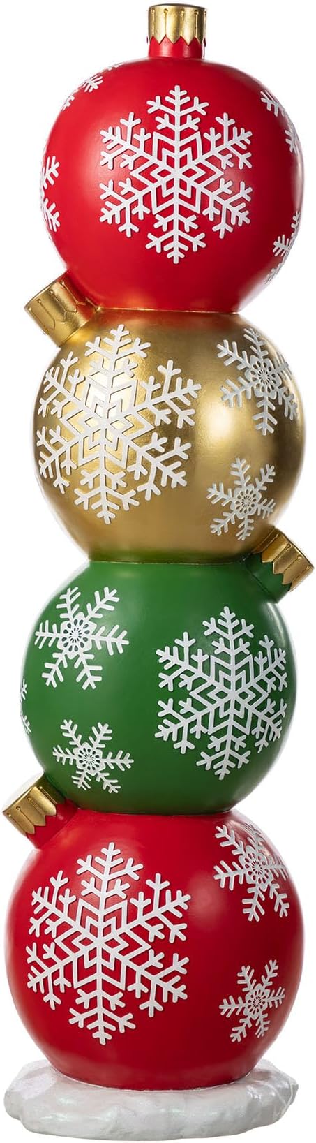 Glitzhome Christmas Front Porch Decor, Resin Stacked Ornament Xmas Porch Sign Decoration for Indoor Outdoor Patio Standing Decor, 36.25" H