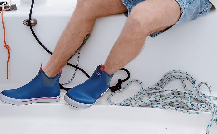 WTW Unisex Rain Boots for Men and Women Waterproof Rubber Fishing Deck Boots Neoprene Boots Slip on Ankle Garden Shoes