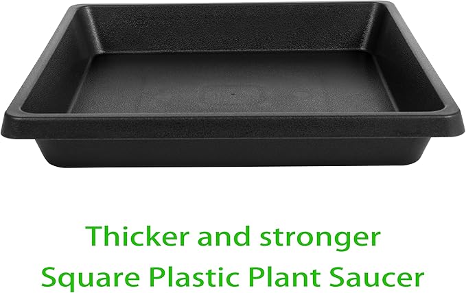 Square Plant Saucer 8 Inch 2 Pack 6 10 12 14 16 18 20 inch, Saucers for Potted Plants and Water Catcher Tray, Plant Drip Trays and Flower Pot Saucers, Plant Saucers for Indoors and Outdoors