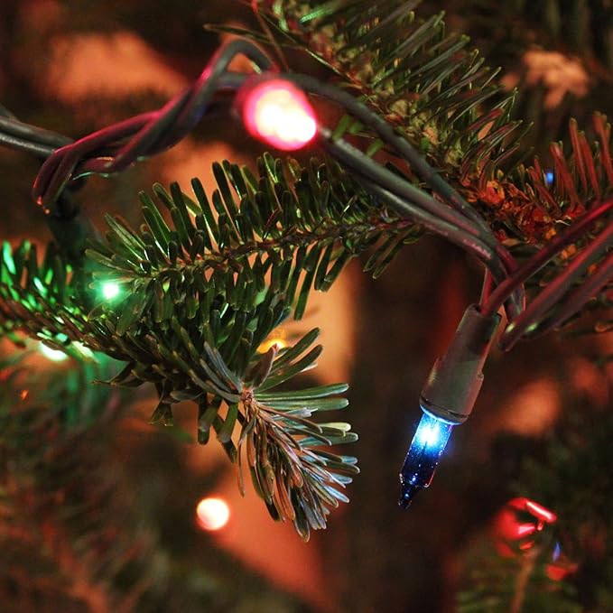 Dazzle Bright Christmas Mini String Lights, 30FT 150 Incandescent Light Up Fairy Lights with UL Certified Xmas Decorations for Indoor Outdoor Yard Party Christmas Tree Decor (Multi-Colored, 1)