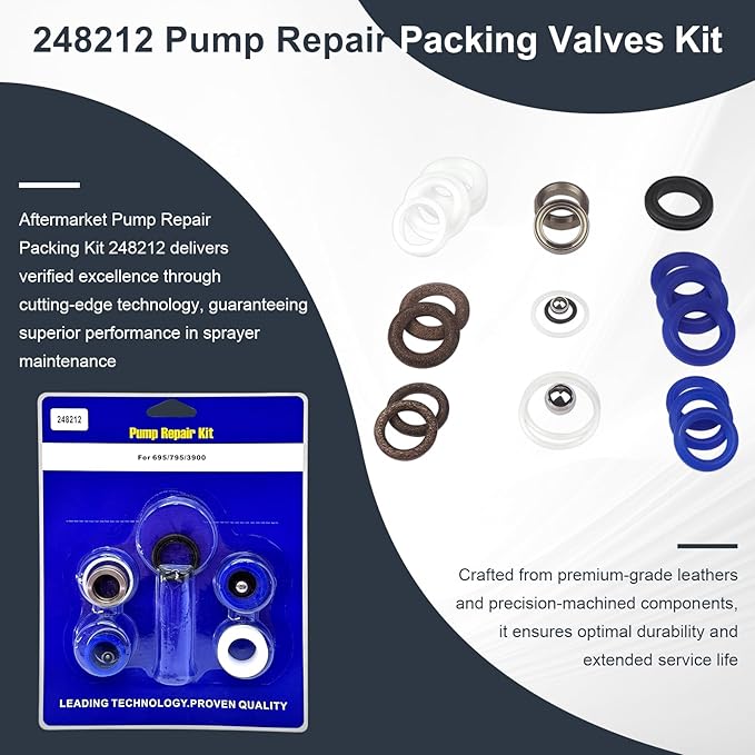 248212 Pump Repair Kit fit for Graco Ultra Max II 695 795 LineLazer 3900,GMax II 3900,Ultra Max 795 1095Airless Sprayer